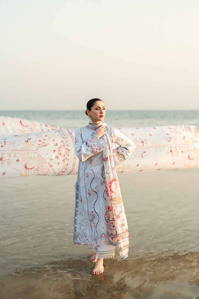 Qalamkar Chikenkari Embroidered lawn Three Piece QL-1035