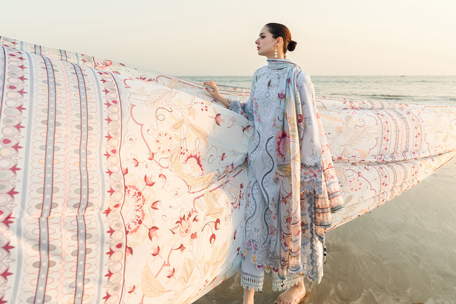 Qalamkar Chikenkari Embroidered lawn Three Piece QL-1035