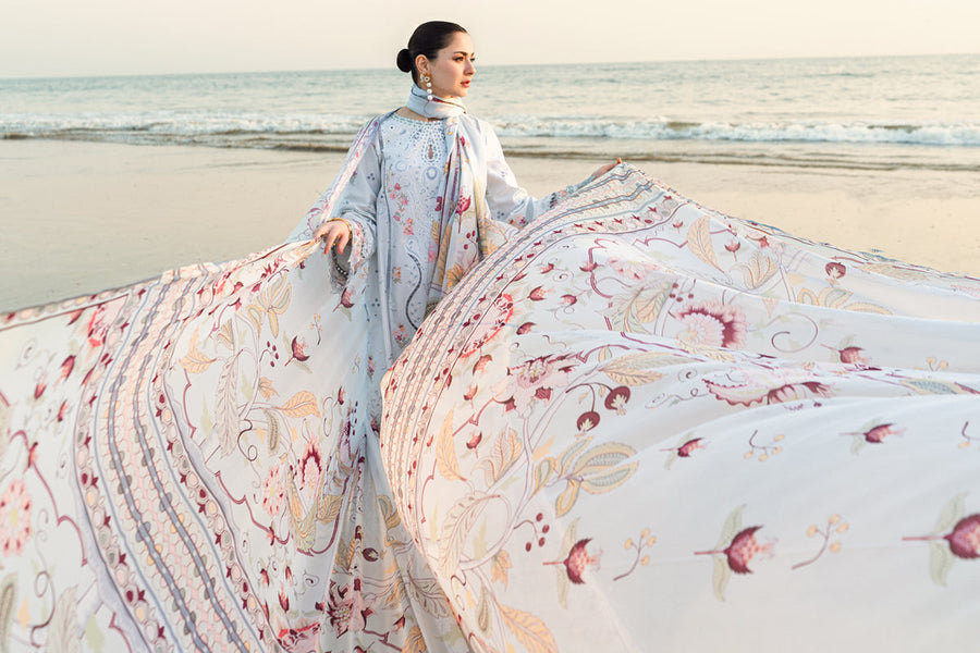 Qalamkar Chikenkari Embroidered lawn Three Piece QL-1035