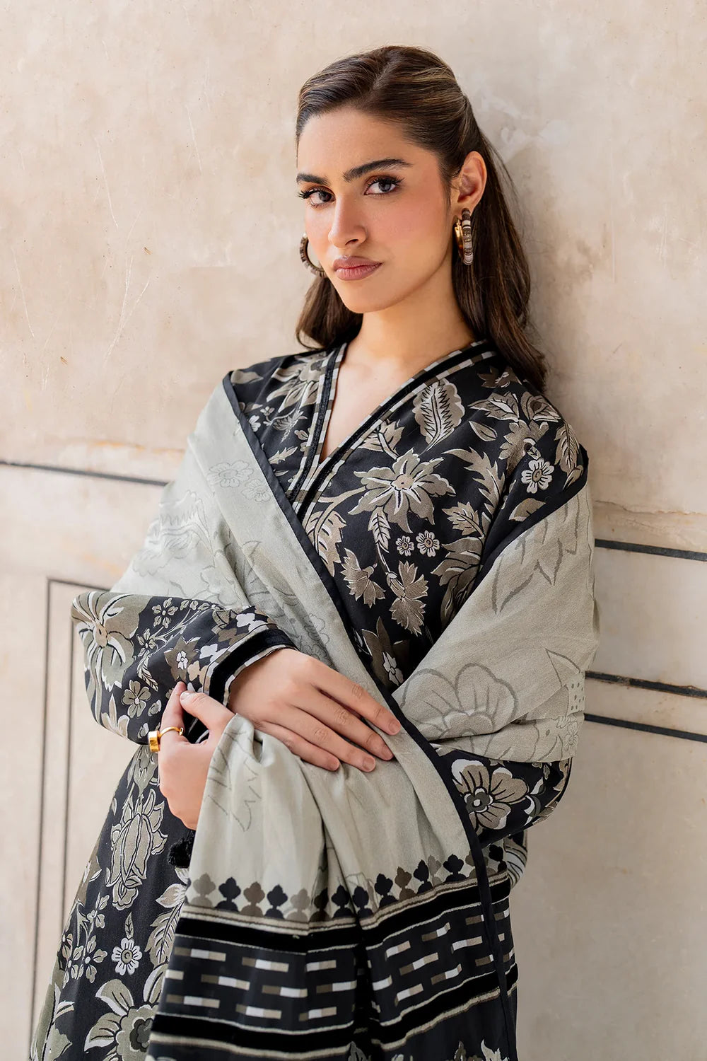 Baroque D-786 Printed three piece suit