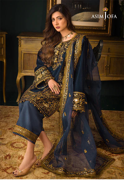 3piece Embroidered Velvet Dress - 1033