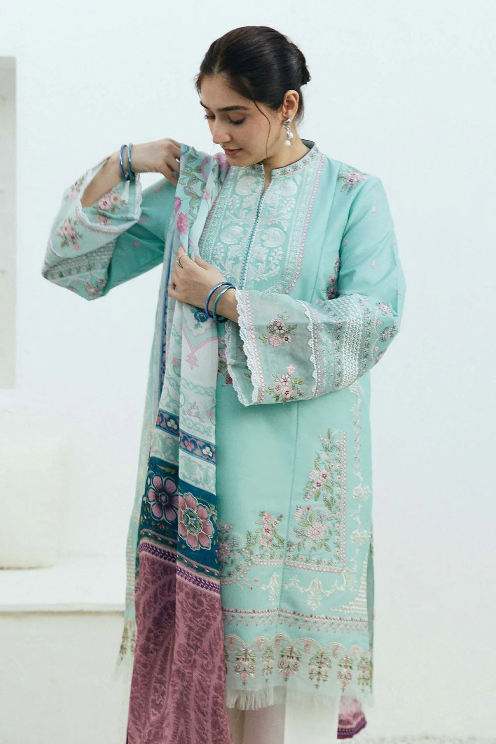 Zarashahjhan Embroidered lawn Three Piece COCO-01