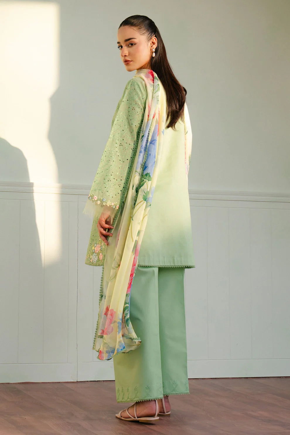 Chikenkari Embroidered lawn Three Piece COCO-51