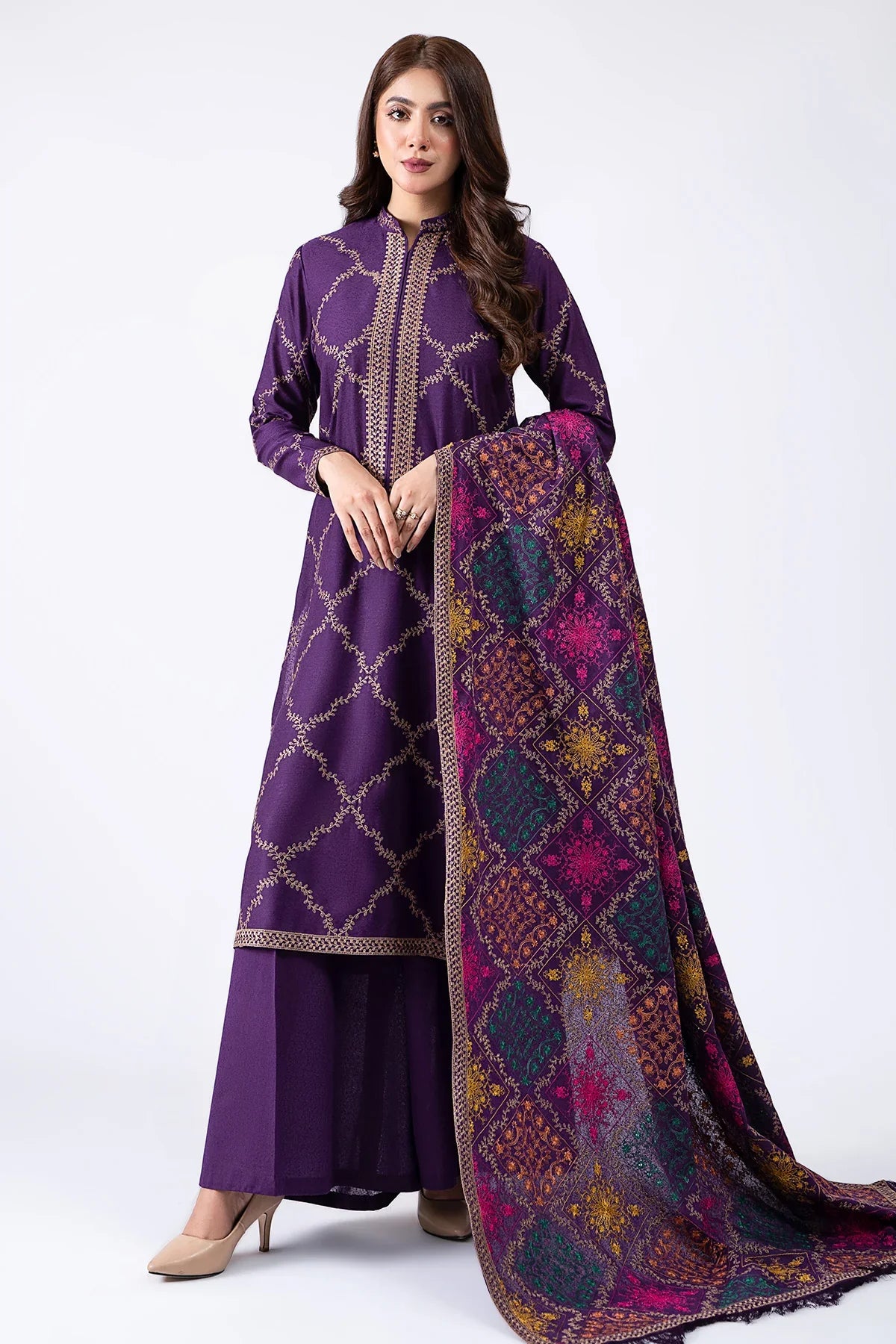 Sobia nazir Embroidered lawn Three Piece D-64