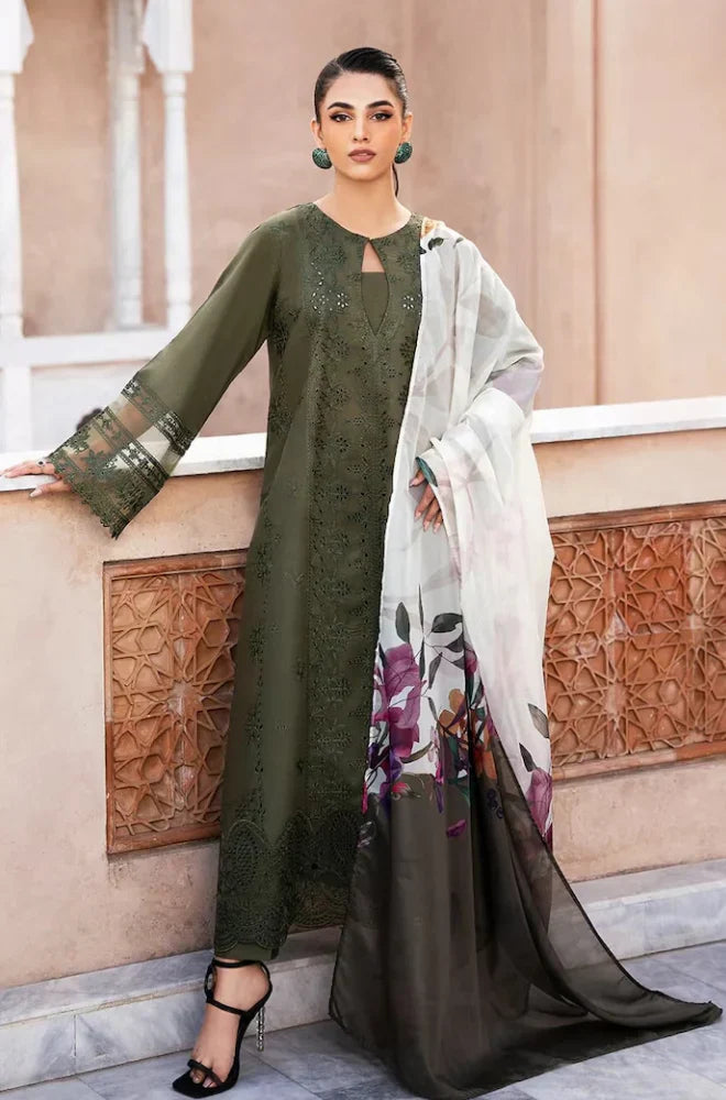 EID COLLECTION Izel Embroidered lawn Three Piece IZ-06