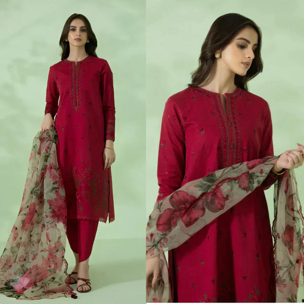 Sapphire Embroidered lawn Three Piece SPW-751