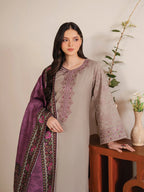 Garnet Embroidered lawn Three Piece Shahmina