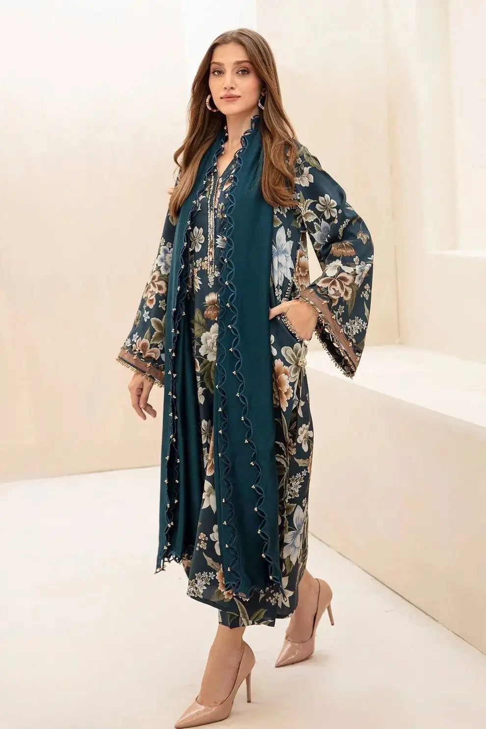 Baroque D-793 Printed three  piece suit
